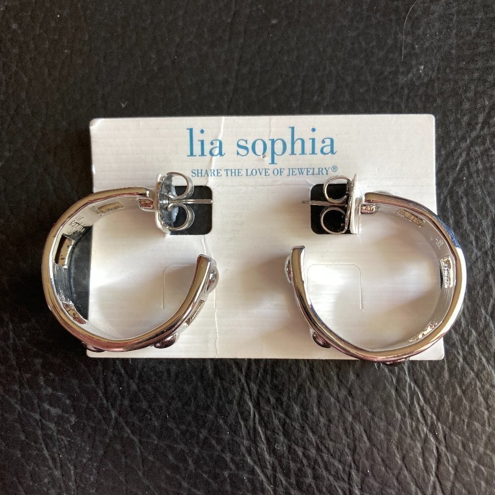 Women's Lia Sophia Silver Toned Hoop Earrings